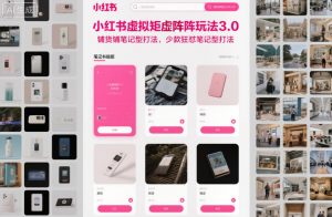 小红书虚拟矩阵玩法3.0,铺货铺笔记型打法,少款狂怼笔记型打法-圆梦资源站