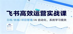 飞书高效运营实战课：日程/数据/项目管理/AI 自动化，系统学习提效-圆梦资源站