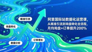 阿里国际站数据化运营课-11月，从精准引流到询盘转化全流程，月均询盘+订单提升200%-圆梦资源站
