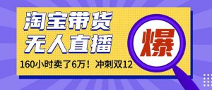 年前风口!淘宝带货,无人直播160小时卖了6万!-圆梦资源站