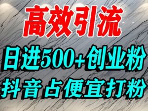 怎么打创业粉?抖音利用占便宜心理引流创业粉,单人日引500+精准流量-圆梦资源站