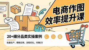 电商作图效率提升课，批量生产、模板应用、流程优化，20+细分品类实操案例，月赚3万-圆梦资源站