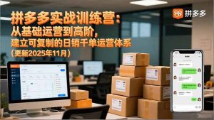 拼多多实战训练营:从基础运营到高阶,建立可复制的日销千单运营体系(更新11月-圆梦资源站