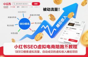 小红书SEO虚拟电商陪跑教程，实现seo搜索被动流量，自动成交的被动收入睡后项目-圆梦资源站