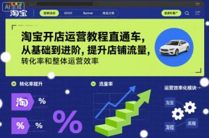 淘宝开店运营教程直通车，从基础到进阶，提升店铺流量，转化率和整体运营效率(更新11月)-圆梦资源站