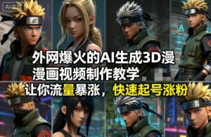 外网爆火的AI生成3D漫画视频制作教学，让你流量暴涨，快速起号涨粉！-圆梦资源站