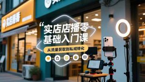 实体店播零基础入门课，实体店+短视频+直播+微信生态+私域社群，从流量获取到私域转化-圆梦资源站