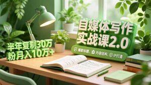 自媒体写作实战课2.0，爆款标题、内容结构、IP打造，半年复制30万粉月入10万+-圆梦资源站