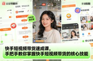 快手短视频带货速成课,手把手教你掌握快手短视频带货的核心技能-圆梦资源站