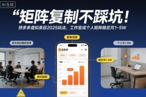 矩阵复制不踩坑!拼多多虚拟类目2025玩法,工作室或者个人矩阵稳定月1-5W【揭秘】-圆梦资源站