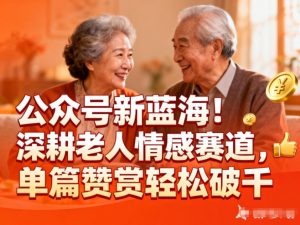 公众号新蓝海!深耕老人情感赛道,单篇赞赏轻松破1k-圆梦资源站