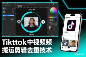 Tiktok中视频纯搬运剪辑去重技术,外来技术,自行测试-圆梦资源站