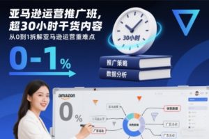 亚马逊运营推广班，超30小时干货内容，从0到1拆解亚马逊运营重难点-圆梦资源站