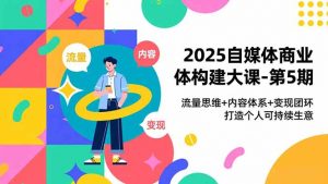 2025自媒体商业体构建大课-第5期,流量思维+内容体系+变现闭环,打造个人可持续生意-圆梦资源站