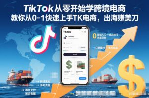 TikTok从零开始学跨境电商,教你从0-1快速上手TK电商,出海賺美刀-圆梦资源站