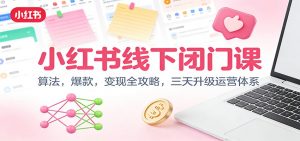 小红书线下闭门课:算法,爆款,变现全攻略,三天升级运营体系-圆梦资源站