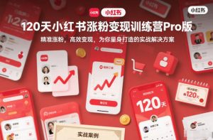 120天小红书涨粉变现训练营Pro版,精准涨粉,高效变现,为你量身打造的实战解决方案-圆梦资源站