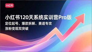 小红书120天系统实训营Pro版,定位起号、爆款拆解、赛道专攻,实现涨粉变现双突破-圆梦资源站