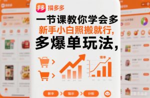 一节课教你学会拼多多爆单玩法,新手小白照搬就行-圆梦资源站