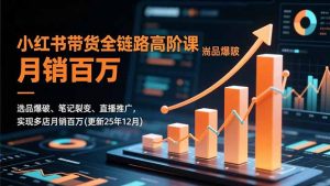 小红书带货全链路高阶课,选品爆破、笔记裂变、直播推广,实现多店月销百万(更新25年12月-圆梦资源站