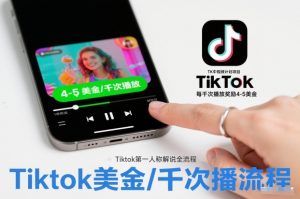 TK中视频计划项目,Tiktok第一人称解说流程,每干次播放奖励4-5美金-圆梦资源站