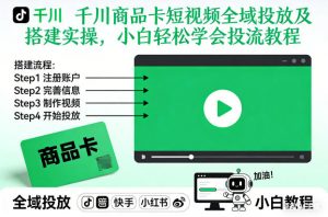千川商品卡短视频全域投放及搭建实操,小白轻松学会投流教程-圆梦资源站