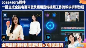 sora插件生成全能商用带货及宣传视频coze工作流拆解教程-圆梦资源站