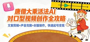 “大乘活法”AI对口型视频创作全攻略：文案剪辑+声音克隆+封面制作，快速起号变现-圆梦资源站