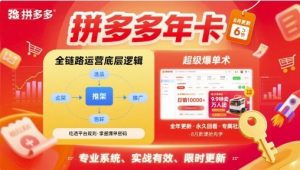 拼多多年卡，拼多多全链路运营底层逻辑，超级爆单术【更新12月】-圆梦资源站