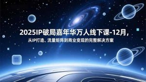 2025IP破局嘉年华万人线下课-12月，从IP打造、流量矩阵到商业变现的完整解决方案-圆梦资源站