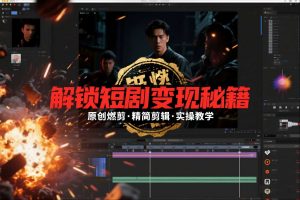 短剧拉新之原创燃剪精简剪辑实操课，解锁短剧变现秘籍-圆梦资源站