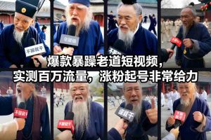 爆款暴躁老道短视频，实测百万流量，涨粉起号非常给力-圆梦资源站