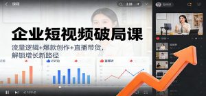 企业短视频破局课：流量逻辑+爆款创作+直播带货，解锁增长新路径-圆梦资源站