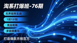 淘系打爆班-76期,无界矩阵实战,1词1计划、竞品矩阵、多链接赛马,打造爆款月销百万-圆梦资源站