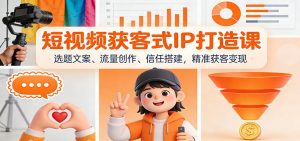 短视频获客式IP打造课：选题文案、流量创作、信任搭建，精准获客变现-圆梦资源站