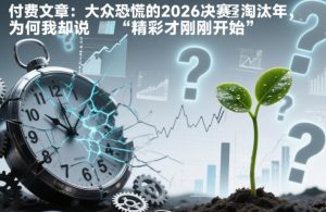 付费文章：大众恐慌的2026决赛淘汰年，为何我却说“精彩才刚刚开始”？-圆梦资源站