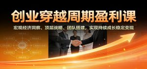 创业穿越周期盈利课：宏观经济洞察、顶层战略、团队搭建，实现持续成长稳定变现-圆梦资源站