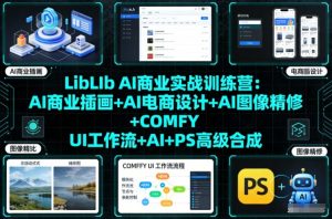 LibLIb AI商业实战训练营:AI商业插画+AI电商设计+AI图像精修+COMFY UI工作流+AI+PS高级合成-圆梦资源站