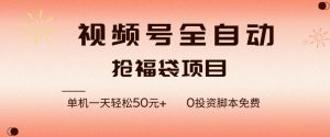 视频号全自动抢福袋,一天单机轻松50+,零成本脚本代替人工去跑【揭秘】-圆梦资源站