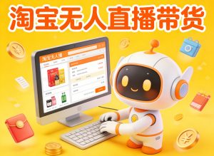 淘宝无人直播带货，24小时自动卖货，月佣金1W+，不违规不封号，不用露脸-圆梦资源站
