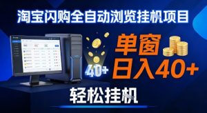 全网独家淘宝闪购采集挂G项目，操作简单无脑，单窗口轻松日入40+，可矩阵多开【揭秘】-圆梦资源站