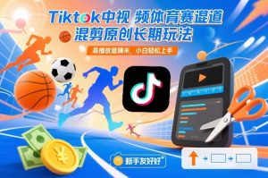 Tiktok中视频体育赛道混剪原创长期玩法，靠播放量賺米，小白轻松上手-圆梦资源站