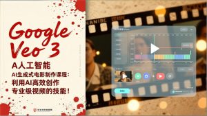 Google Veo 3人工智能AI生成式电影制作课程：利用AI高效创作专业级视频的技能！-圆梦资源站