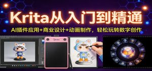 Krita从入门到精通：AI插件应用+商业设计+动画制作，轻松玩转数字创作-圆梦资源站