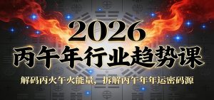 公众号付费文章：2026丙午年行业趋势课：解码丙火午火能量，拆解丙午年年运密码源-圆梦资源站