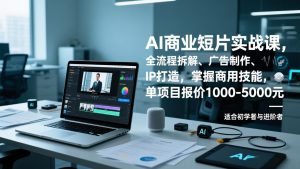 AI商业短片实战课，全流程拆解、广告制作、IP打造，掌握商用技能，单项目报价1000-5000元-圆梦资源站