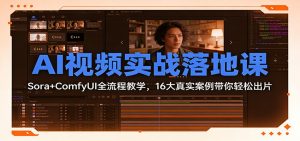 AI视频实战落地课：Sora+ComfyUI全流程教学，16大真实案例带你轻松出片-圆梦资源站