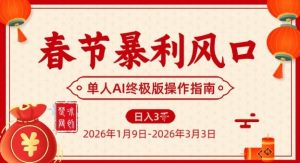 春节暴利风口项目,单人AI落地翻身终极版实操-圆梦资源站