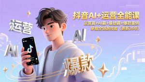 抖音AI+运营全能课，运营篇+AI篇+像塑篇+爆款案例，掌握全链路技能(更新26年-圆梦资源站