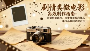 剧情类微电影高效制作指南：从策划到成片，六步打造盈利作品，单作品盈利达数万元-圆梦资源站